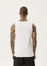 AFENDS Mens Paramount - Rib Singlet - White - Afends mens paramount   rib singlet   white