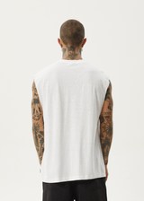 AFENDS Mens Vacation - Sleeveless Tee - White - Afends mens vacation   sleeveless tee   white