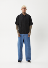 AFENDS Mens Everyday - Short Sleeve Shirt - Black - Afends mens everyday   short sleeve shirt   black