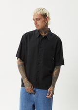 AFENDS Mens Everyday - Short Sleeve Shirt - Black - Afends mens everyday   short sleeve shirt   black