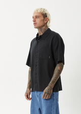 AFENDS Mens Everyday - Short Sleeve Shirt - Black - Afends mens everyday   short sleeve shirt   black