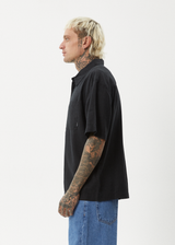 AFENDS Mens Everyday - Short Sleeve Shirt - Black - Afends mens everyday   short sleeve shirt   black