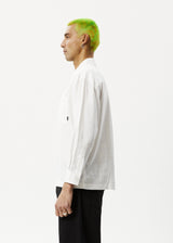 AFENDS Mens Everyday - Long Sleeve Shirt - White - Afends mens everyday   long sleeve shirt   white 