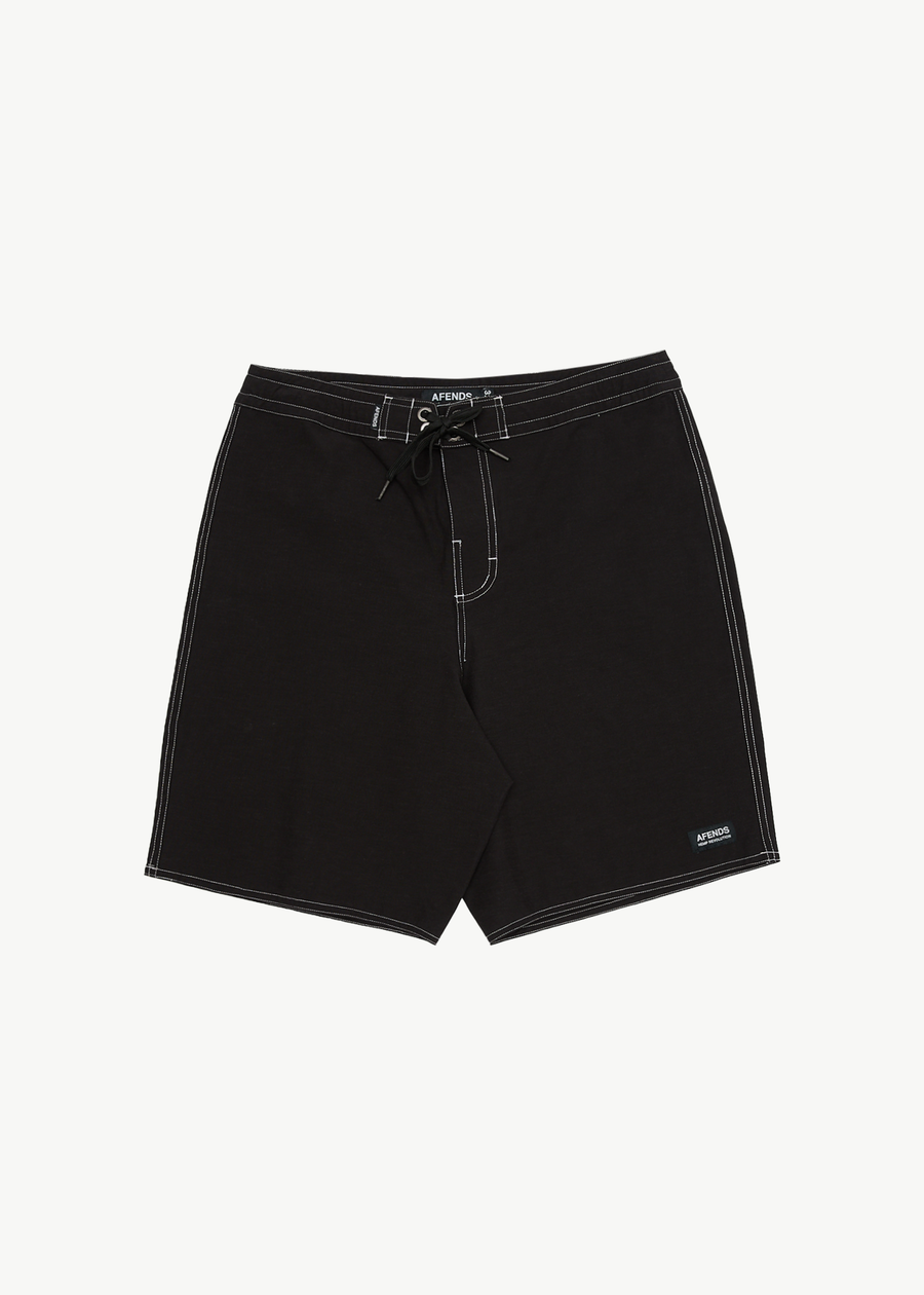 AFENDS Mens Surf Related - Fixed Waist Boardshort 20" - Black