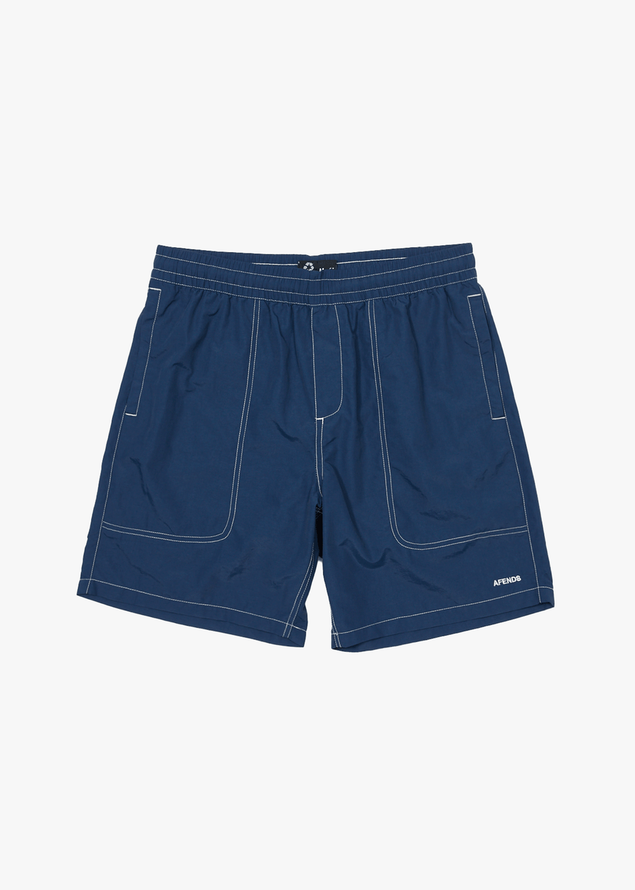 AFENDS Mens Baywatch - Swim Short 18" - Navy