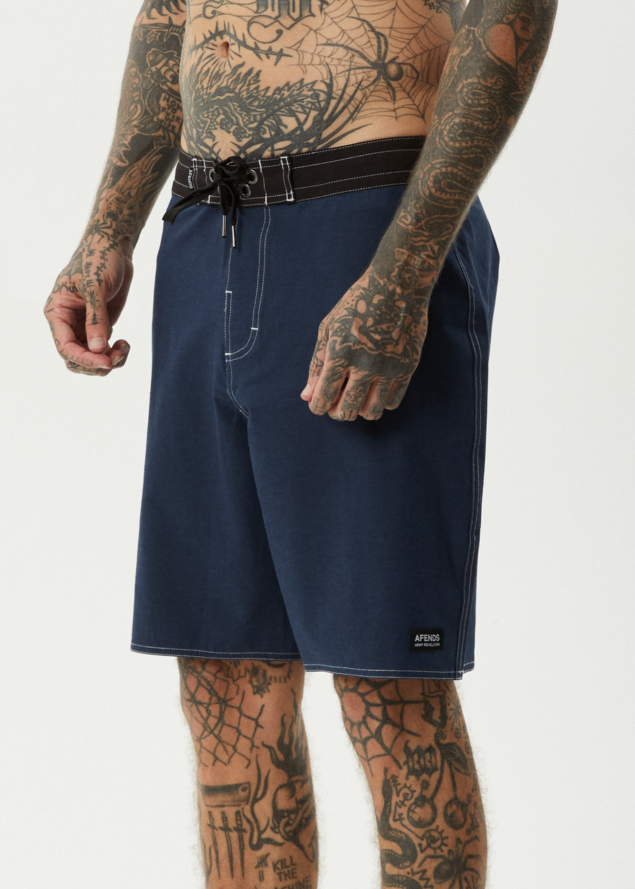 AFENDS Mens Surf Related - Fixed Waist Boardshort 20" - Navy