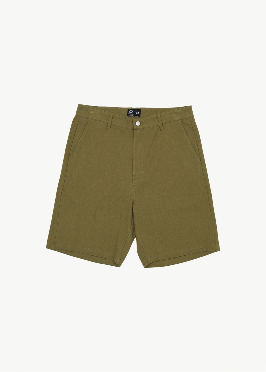 AFENDS Mens Ninety Twos - Fixed Waist Short 19" - Military