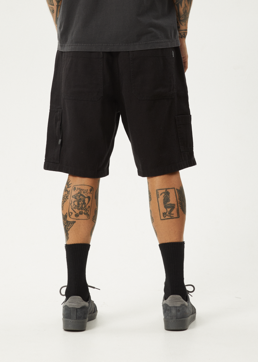 AFENDS Mens Harper - Workwear Short 22" - Black