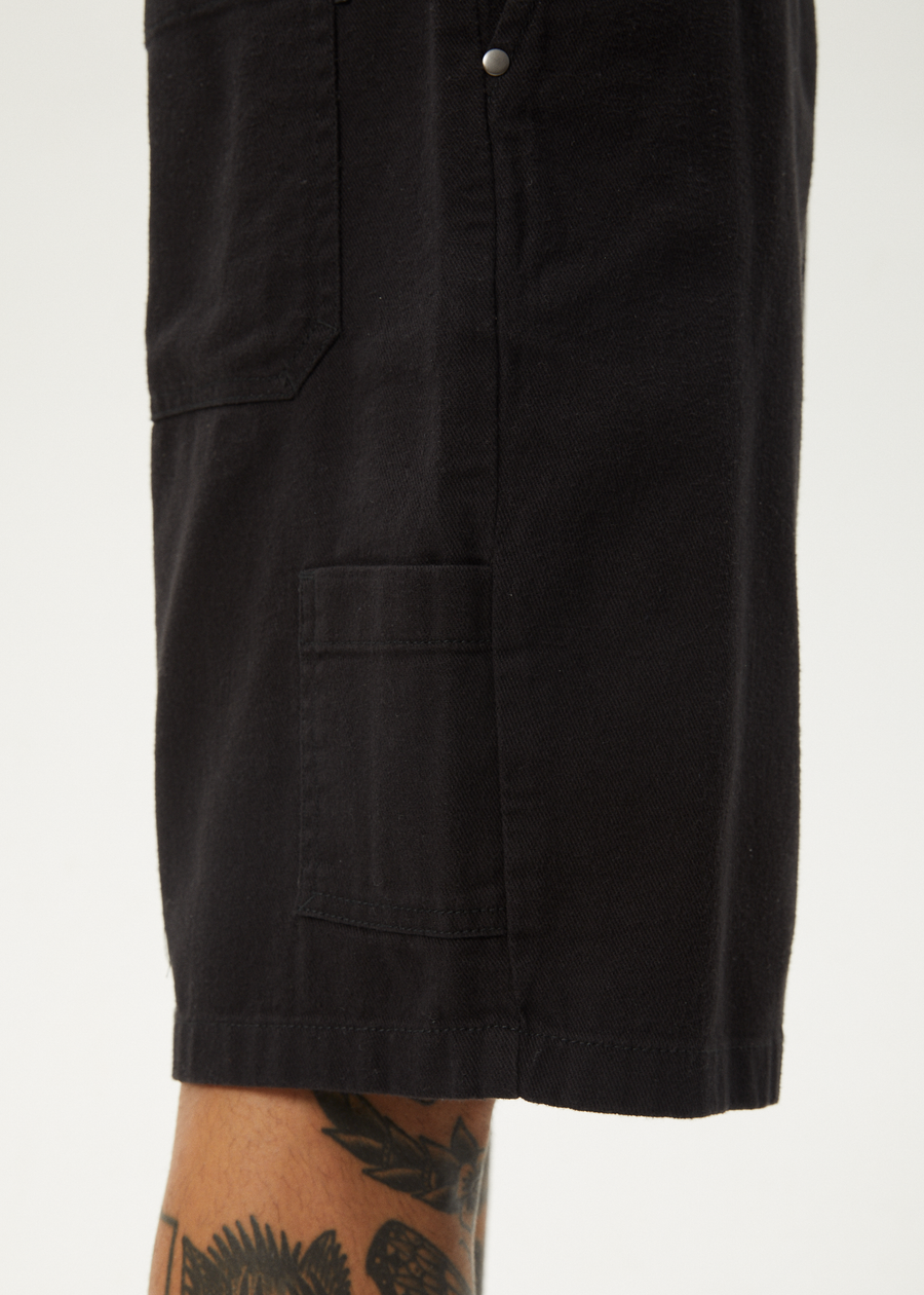 AFENDS Mens Harper - Workwear Short 22" - Black