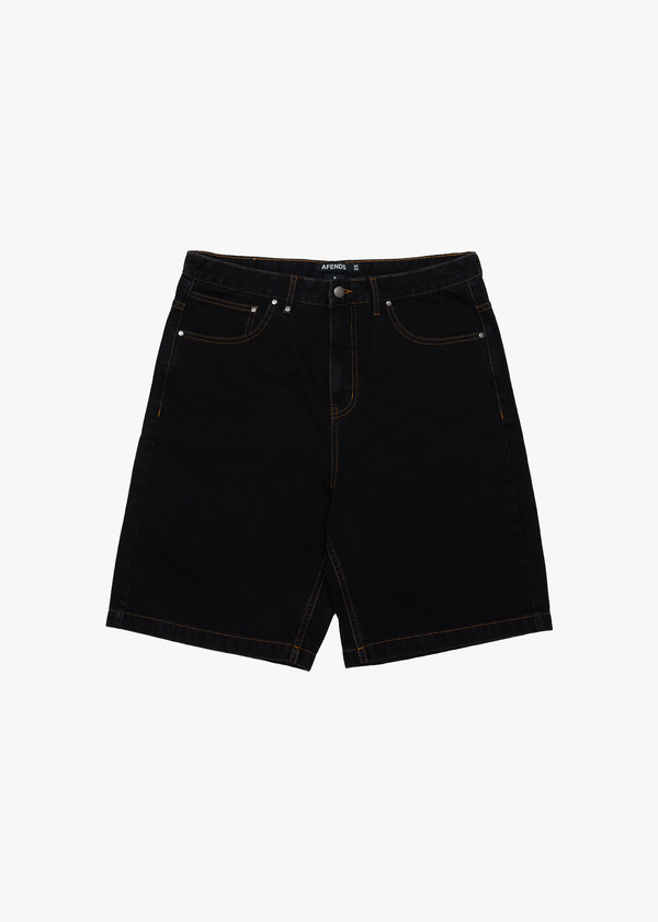 AFENDS Mens Lil C - Denim Baggy Short 22