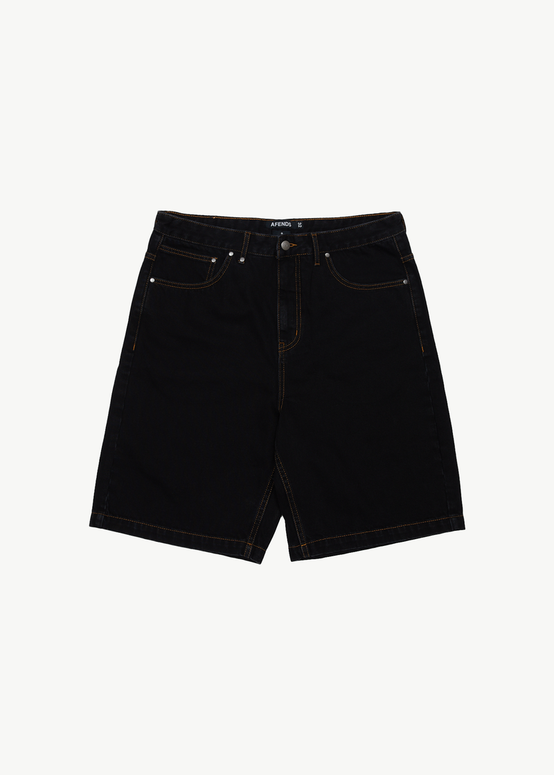 AFENDS Mens Lil C - Denim Baggy Short 22