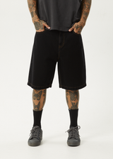 AFENDS Mens Lil C - Denim Baggy Short 22