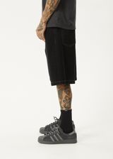 AFENDS Mens Lil C - Denim Baggy Short 22