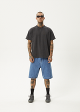 AFENDS Mens Lil C - Denim Baggy Short 22