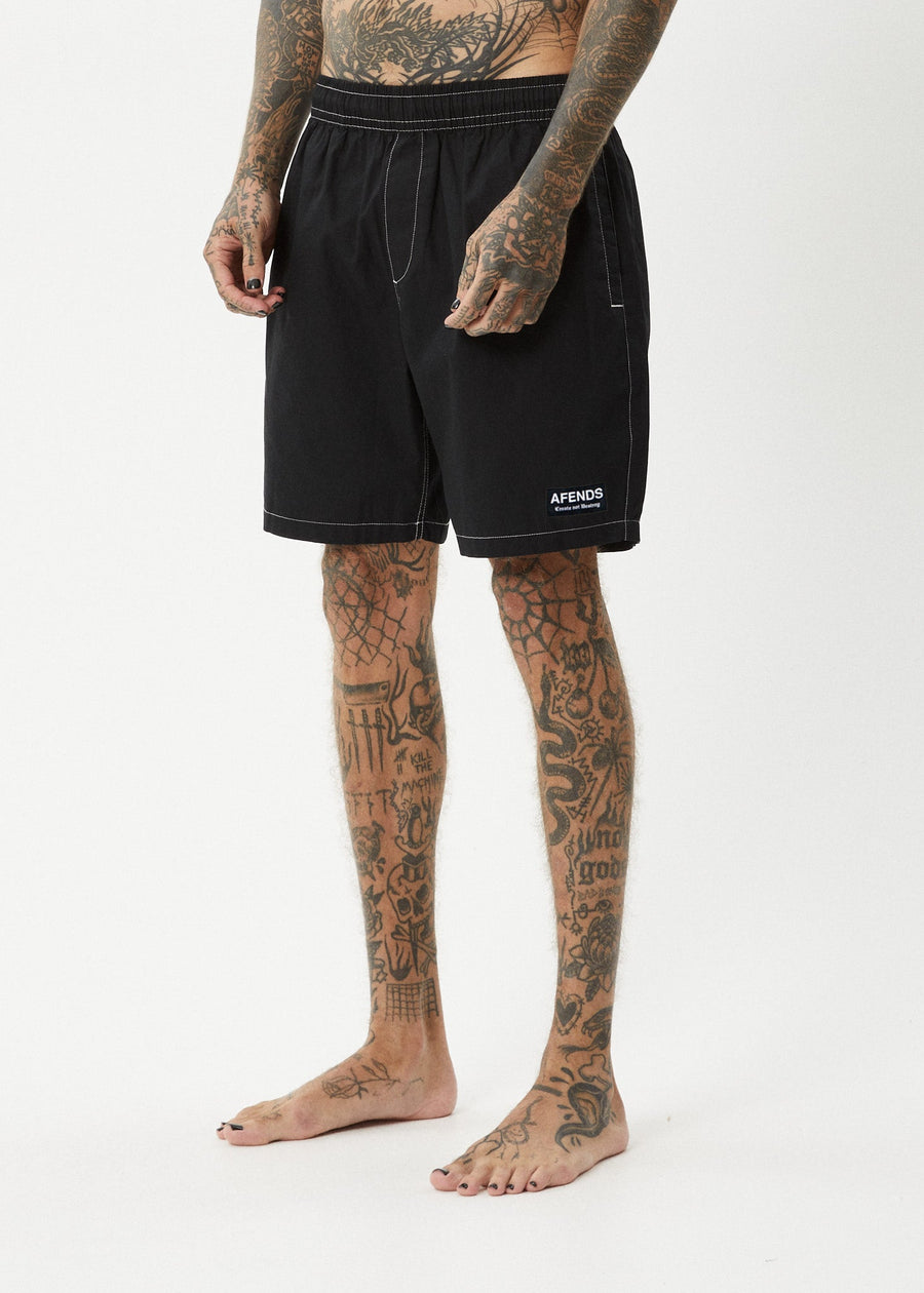 AFENDS Mens The Dopamine - Swim Short 18" - Black