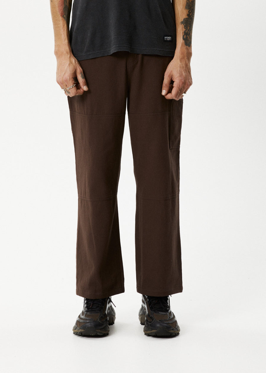 AFENDS Mens Richmond - Workwear Pant - Coffee
