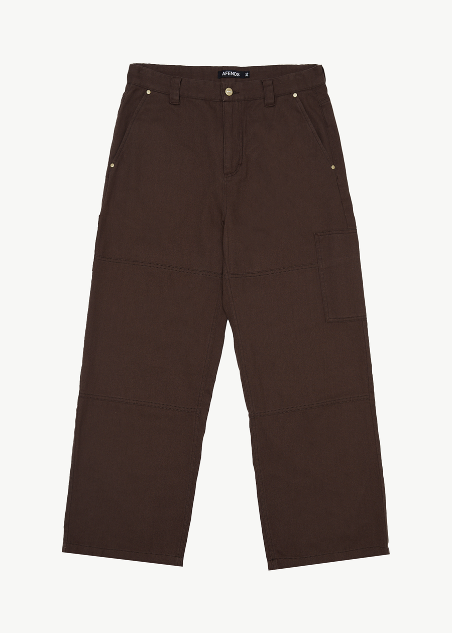 AFENDS Mens Richmond - Workwear Pant - Coffee