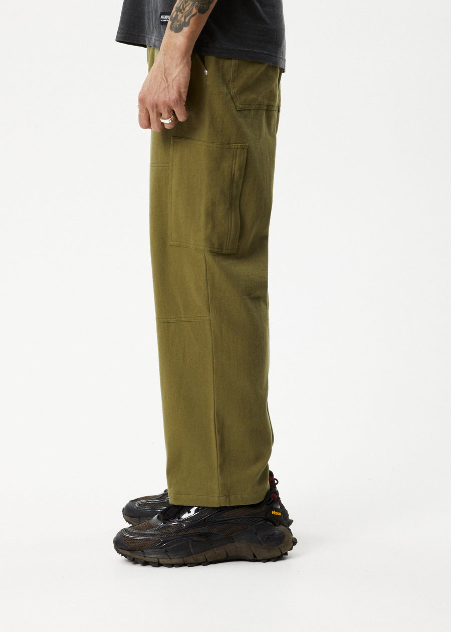 AFENDS Mens Richmond - Workwear Pant - Military