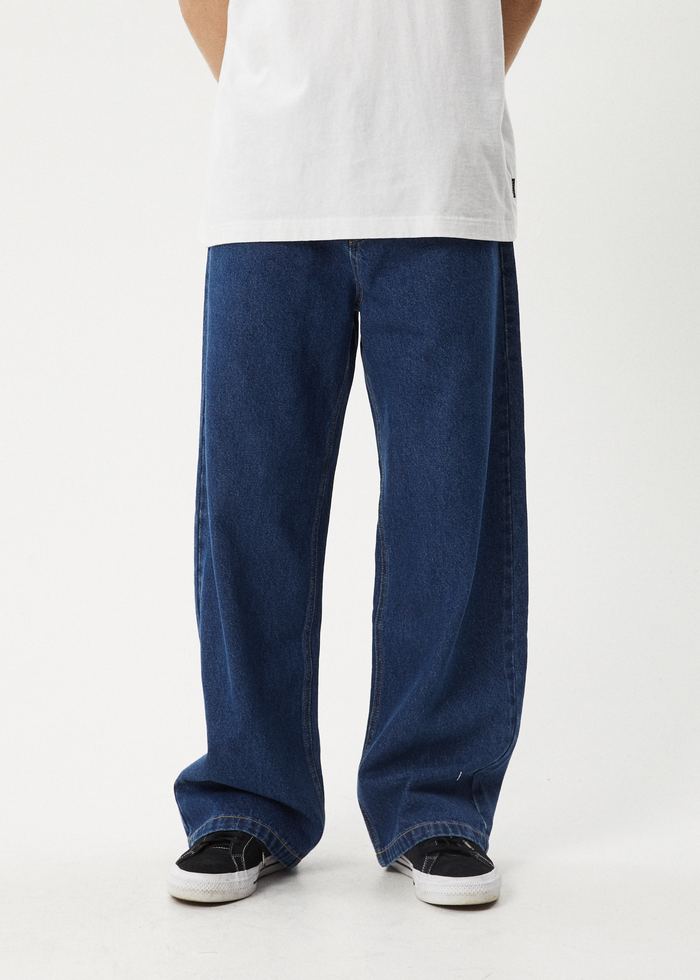 AFENDS Mens Pablo - Denim Baggy Jean - Authentic Blue