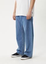 AFENDS Mens Pablo - Denim Baggy Jean - Worn Blue - Afends mens pablo   denim baggy jean   worn blue