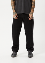 AFENDS Mens Ninety Two'S - Denim Relaxed Jean - Washed Black - Afends mens ninety two's   denim relaxed jean   washed black