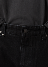 AFENDS Mens Ninety Two'S - Denim Relaxed Jean - Washed Black - Afends mens ninety two's   denim relaxed jean   washed black