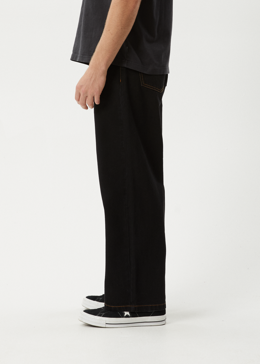 AFENDS Mens Pablo - Denim Baggy Jean - Washed Black