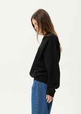 AFENDS Mens Genesis - Crew Neck Jumper - Black - Afends mens genesis   crew neck jumper   black