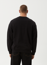 AFENDS Mens Genesis - Crew Neck Jumper - Black - Afends mens genesis   crew neck jumper   black