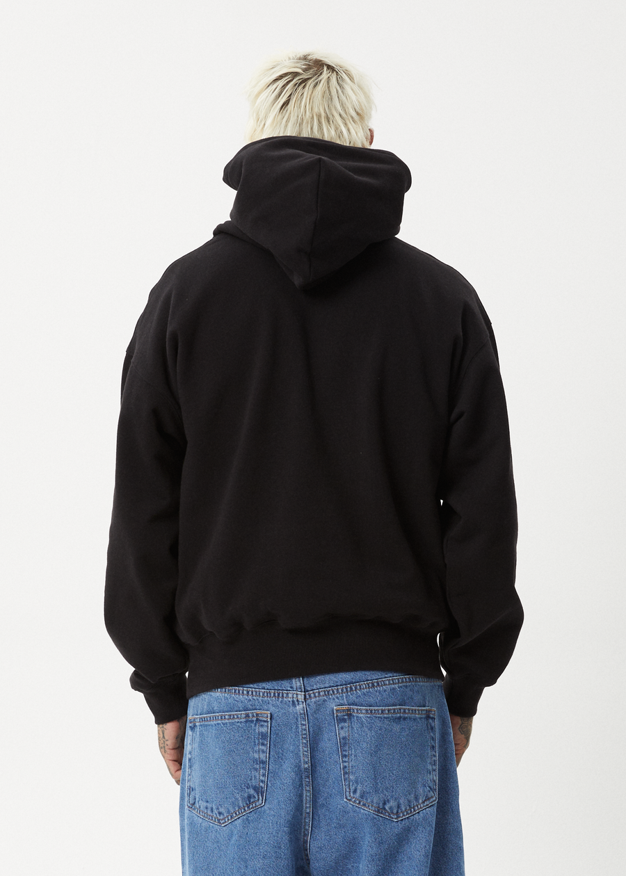 AFENDS Mens Genesis - Boxy Hoodie - Black
