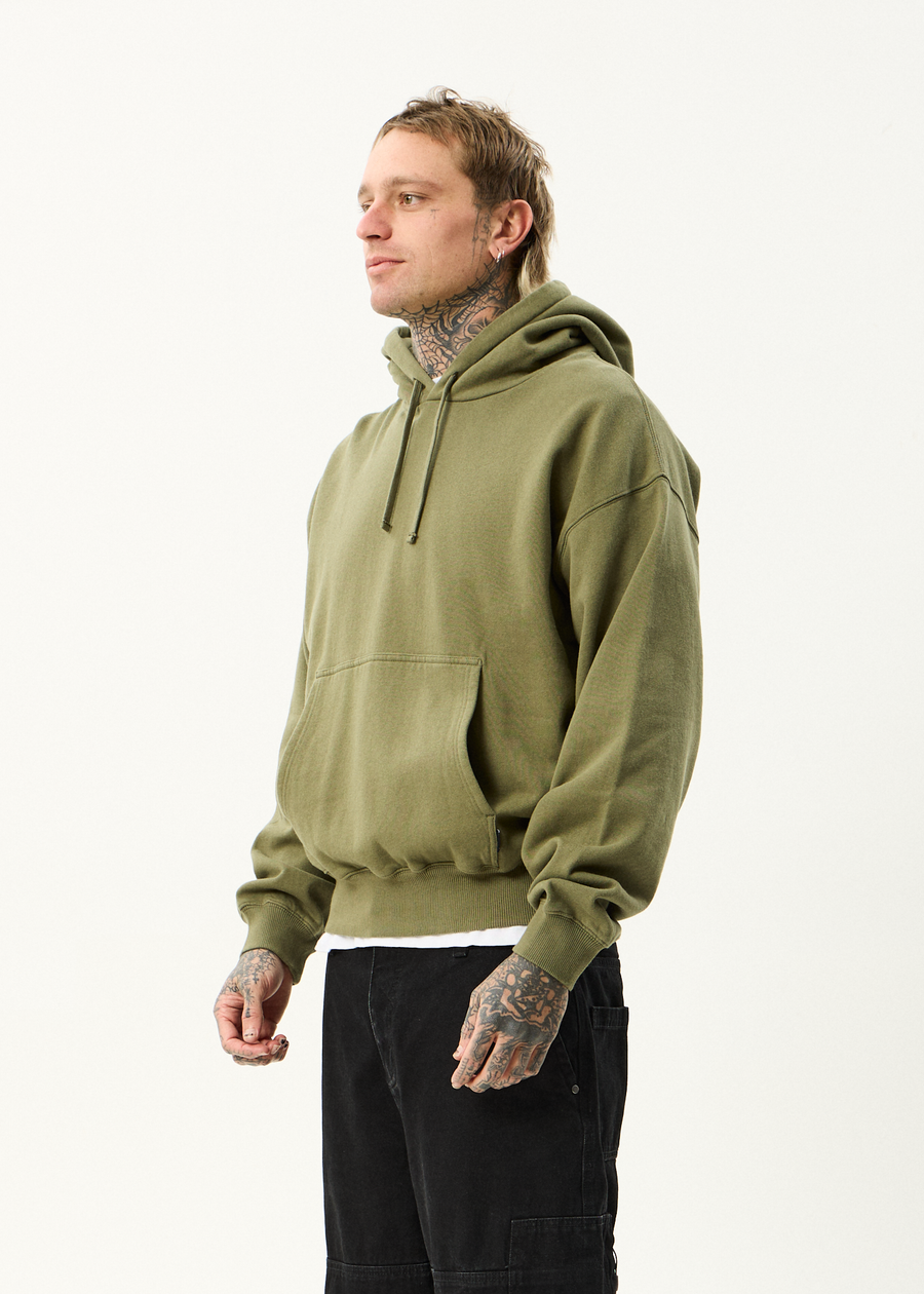 AFENDS Mens Genesis - Boxy Hoodie - Military