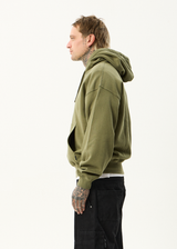 AFENDS Mens Genesis - Boxy Hoodie - Military - Afends mens genesis   boxy hoodie   military