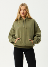 AFENDS Mens Genesis - Boxy Hoodie - Military - Afends mens genesis   boxy hoodie   military