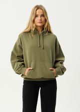 AFENDS Mens Genesis - Boxy Hoodie - Military - Afends mens genesis   boxy hoodie   military