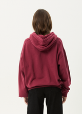 AFENDS Mens Genesis - Boxy Hoodie - Washed Burgundy - Afends mens genesis   boxy hoodie   washed burgundy