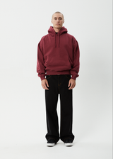 AFENDS Mens Genesis - Boxy Hoodie - Washed Burgundy - Afends mens genesis   boxy hoodie   washed burgundy