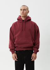 AFENDS Mens Genesis - Boxy Hoodie - Washed Burgundy - Afends mens genesis   boxy hoodie   washed burgundy