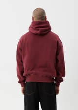 AFENDS Mens Genesis - Boxy Hoodie - Washed Burgundy - Afends mens genesis   boxy hoodie   washed burgundy