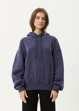 AFENDS Mens Genesis - Boxy Hoodie - Washed Deep Sea - Afends mens genesis   boxy hoodie   washed deep sea