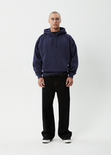AFENDS Mens Genesis - Boxy Hoodie - Washed Deep Sea - Afends mens genesis   boxy hoodie   washed deep sea
