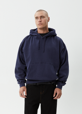 AFENDS Mens Genesis - Boxy Hoodie - Washed Deep Sea - Afends mens genesis   boxy hoodie   washed deep sea