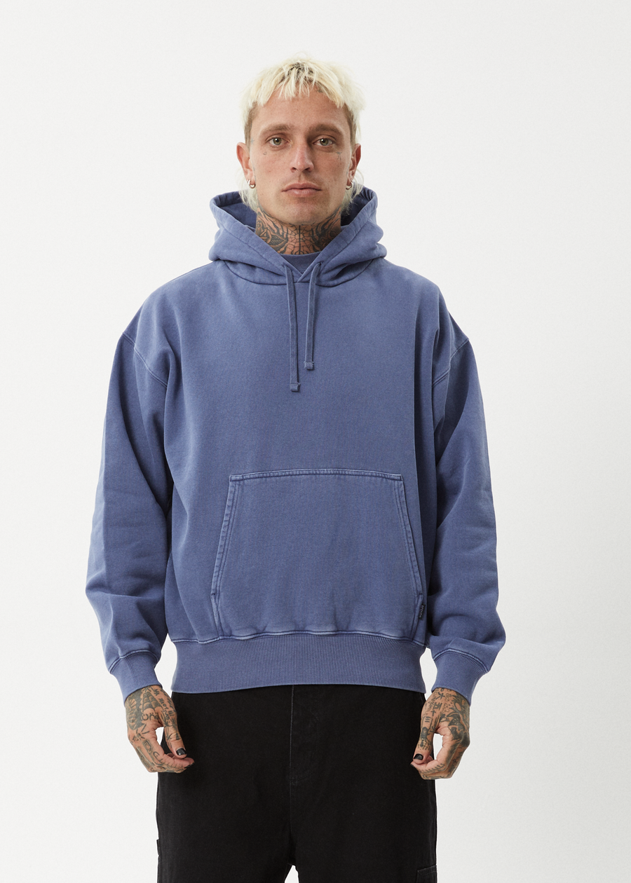 AFENDS Mens Genesis - Boxy Hoodie - Washed Marlin
