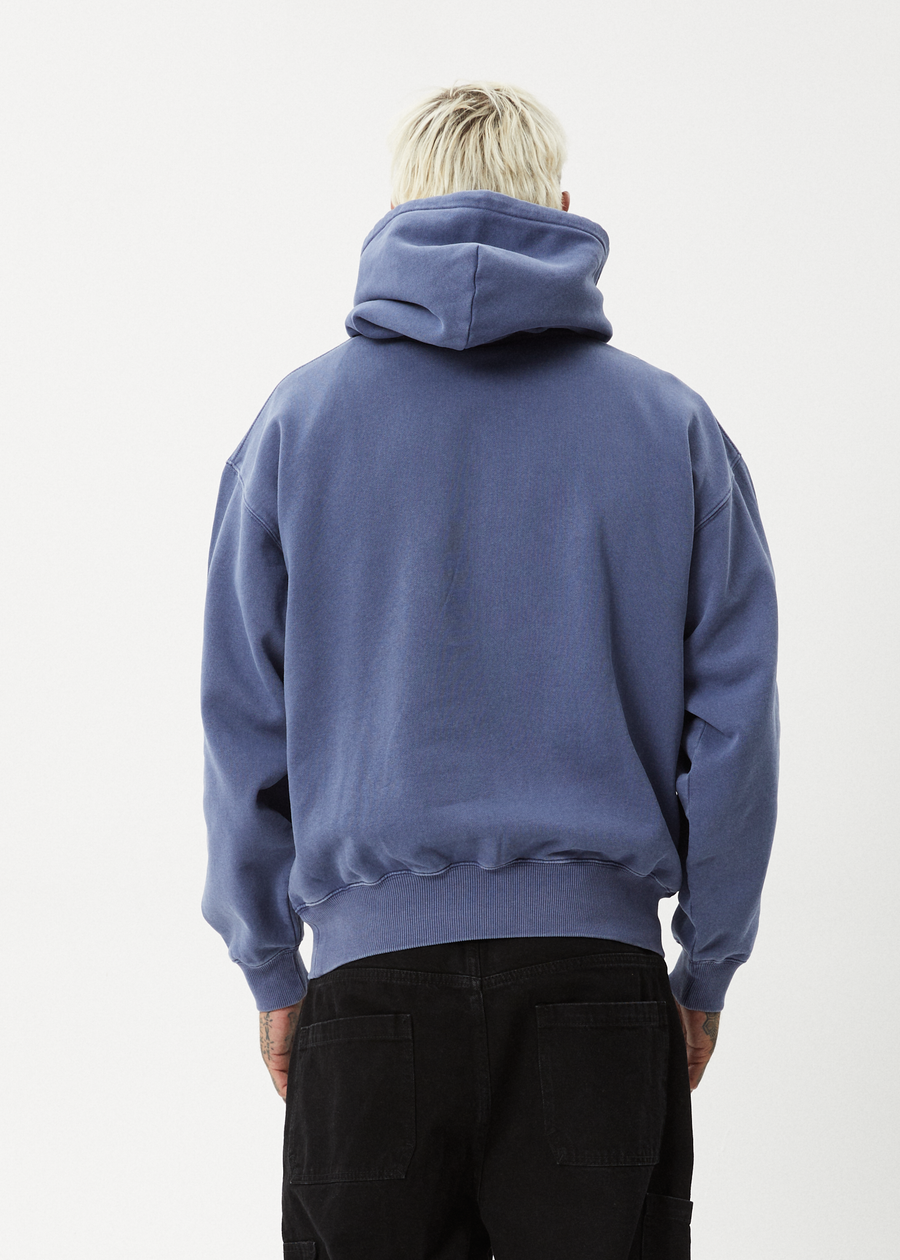 AFENDS Mens Genesis - Boxy Hoodie - Washed Marlin