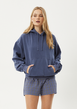 AFENDS Mens Genesis - Boxy Hoodie - Washed Marlin - Afends mens genesis   boxy hoodie   washed marlin
