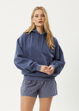 AFENDS Mens Genesis - Boxy Hoodie - Washed Marlin - Afends mens genesis   boxy hoodie   washed marlin