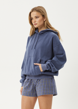 AFENDS Mens Genesis - Boxy Hoodie - Washed Marlin - Afends mens genesis   boxy hoodie   washed marlin