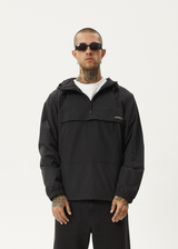 AFENDS Mens System - Water Resistant Spray Anorak Jacket - Black - Afends mens system   water resistant spray anorak jacket   black 