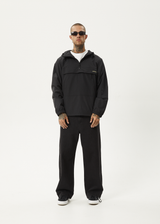 AFENDS Mens System - Water Resistant Spray Anorak Jacket - Black - Afends mens system   water resistant spray anorak jacket   black 