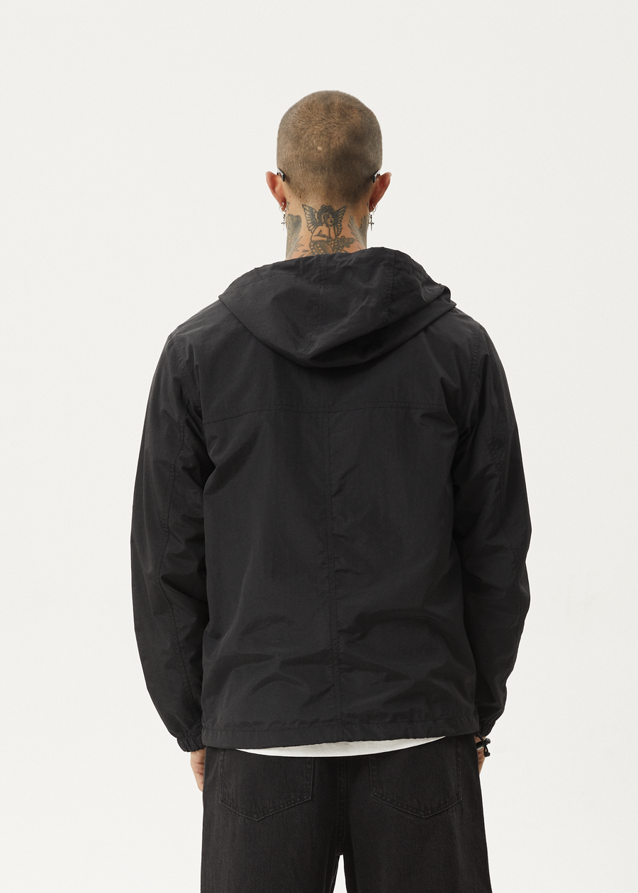 AFENDS Mens System - Water Resistant Spray Anorak Jacket - Black 