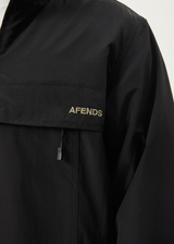 AFENDS Mens System - Water Resistant Spray Anorak Jacket - Black - Afends mens system   water resistant spray anorak jacket   black 